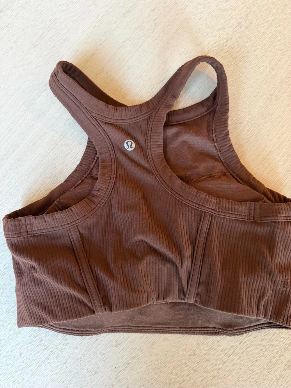 Lululemon | Ribbed Nulu High-Neck Yoga Bra | Java Brown | Size: 8
